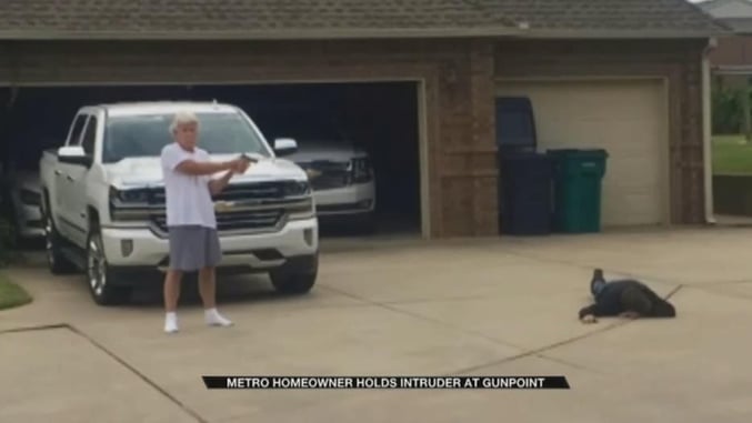 TEAMWORK: Burglar Held At Gunpoint By Homeowner As Passerby Calls Police