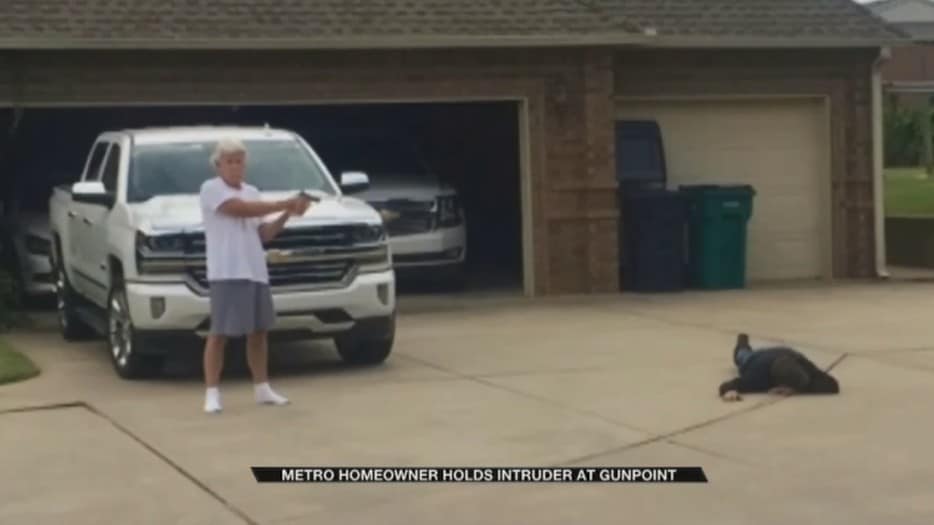 TEAMWORK: Burglar Held At Gunpoint By Homeowner As Passerby Calls Police