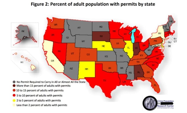 Report: Over 7% Of American Adults Have A Concealed Carry Permit