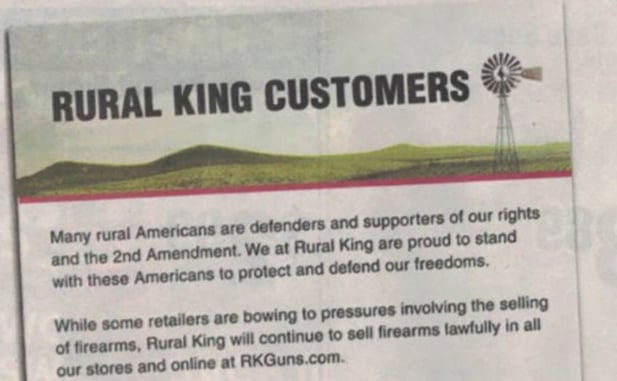 Rural King Stands With Us And The 2nd Amendment