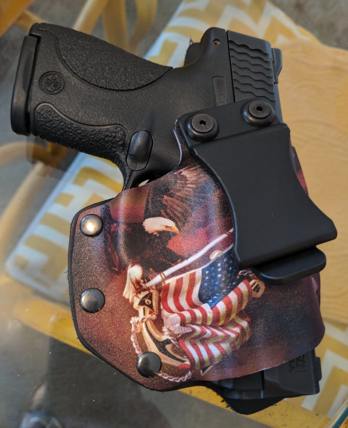 #DIGTHERIG – Brandon and his Smith & Wesson M&P Shield in a Custom “Freedom” Holster