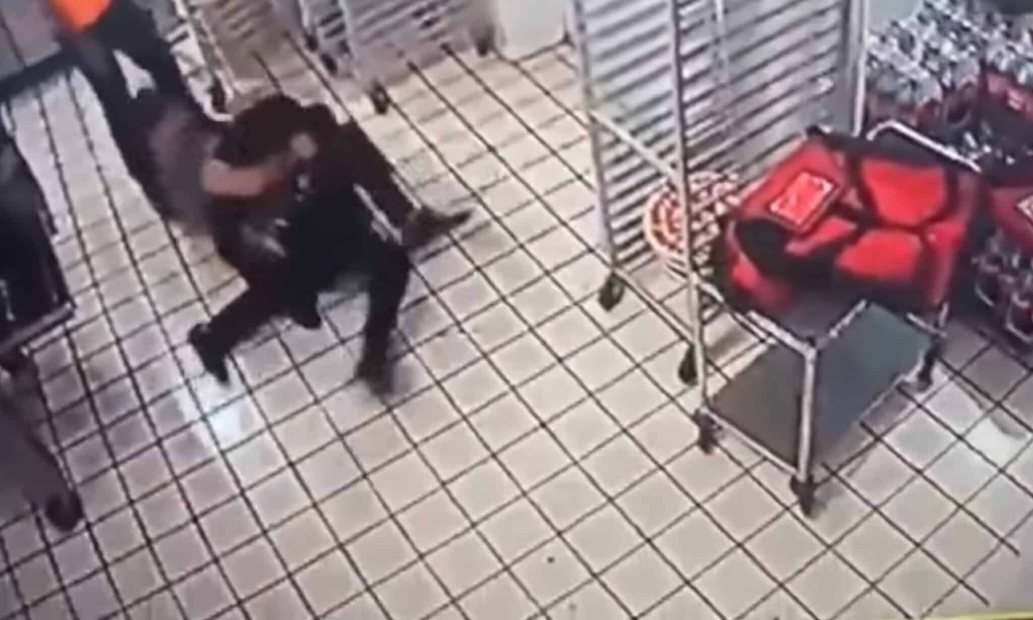 [VIDEO] No Gun Needed: Pizza Shop Employee Beats Armed Robber So Badly, He Ends Up Letting Him Go