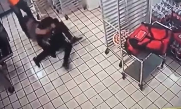 [VIDEO] No Gun Needed: Pizza Shop Employee Beats Armed Robber So Badly, He Ends Up Letting Him Go