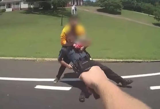 [WATCH] Intense Stand-off Between Police And Man With Knife, Initial Shots Don’t Stop Him