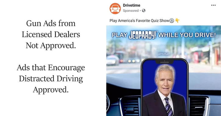 Welcome To 2019: Ad Encouraging Distracted Driving Approved, Gun Ads Not Approved