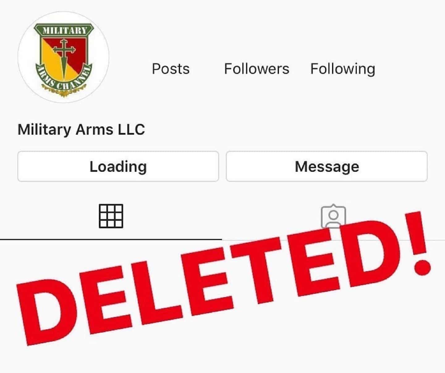 Military Arms Removed From Instagram Without Warning, And So It Goes. Again.