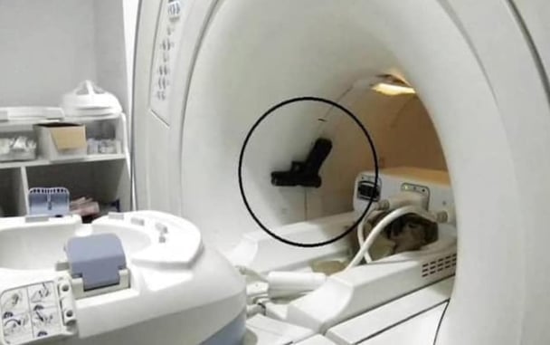 One Place You Definitely Can’t Bring A Gun: To An MRI Machine