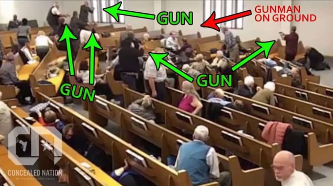 At Least 5 Armed Churchgoers Are Seen On Video Following Shooting, One Victim Possibly Armed As Well