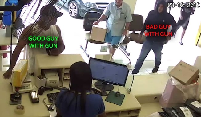 *WARNING: GRAPHIC* Robber Receives Head Shot After Trying To Hold Up Post Office, Gov’t Official Shares Video And Praises Defender