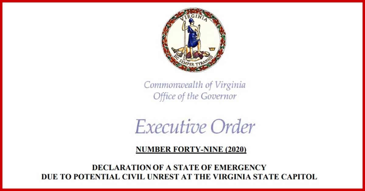 Virginia Governor Northam Declares Emergency To Ban Guns At 2A Rally, And You Won’t Believe His Legal Justification