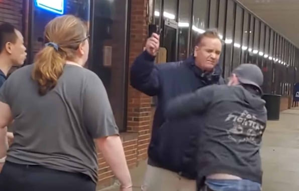 Armed Bystander Stands By While Drunk Tries To Wield Knife