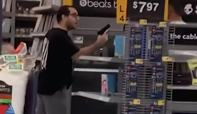 [VIDEO] Unmasked Man Flips Bird And Pulls Gun On Masked Man After Walmart Confrontation About… Masks