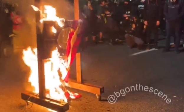 Portland Chaos: March Through Suburbs With Guillotine, Bullhorn Announces To Residents “Make Sure You Are Offering Us Refuge.”