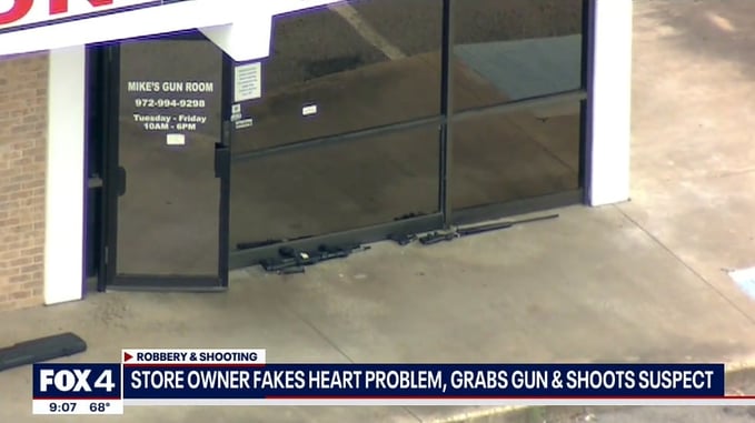 Texas Gun Shop Owner Fakes Heart Attack, Giving Him Chance To Get Gun And Shoot Armed Robber