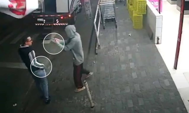 Man Moves Quick To Get First Shot On Armed Robber Who Has Gun Pointed At His Face