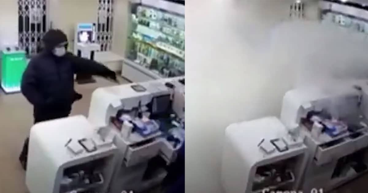 Stealing Gun From Robber? Check. Blowing Him Up With Fire Extinguisher? Check. Surviving Your Day At Work? Check.