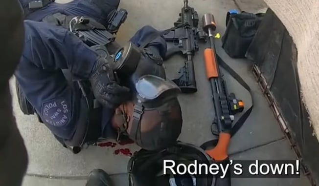 Dramatic Video Shows LAPD SWAT Officer Shot During Standoff