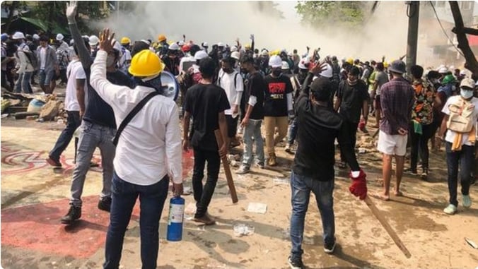 Myanmar Security Forces Open Fire on Protestors, Killing At Least Nine
