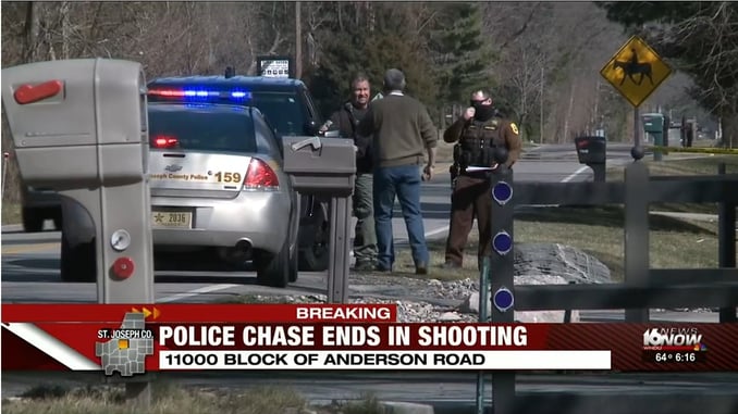Suspect Hiding in Outbuilding Following Police Chase Shot by Homeowner