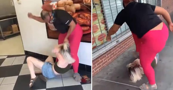 Justified Defensive Gun Use? Woman Beaten And Head Stomped On At Little Caesars, Onlookers Look On