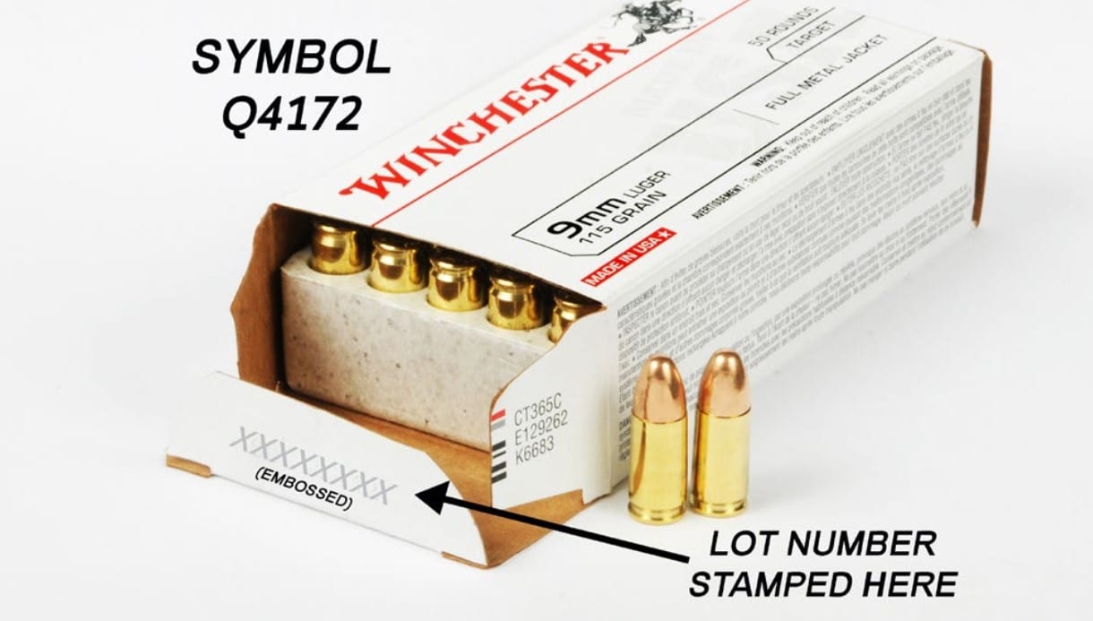Ammo Recall: WINCHESTER® 9mm Luger 115 grain