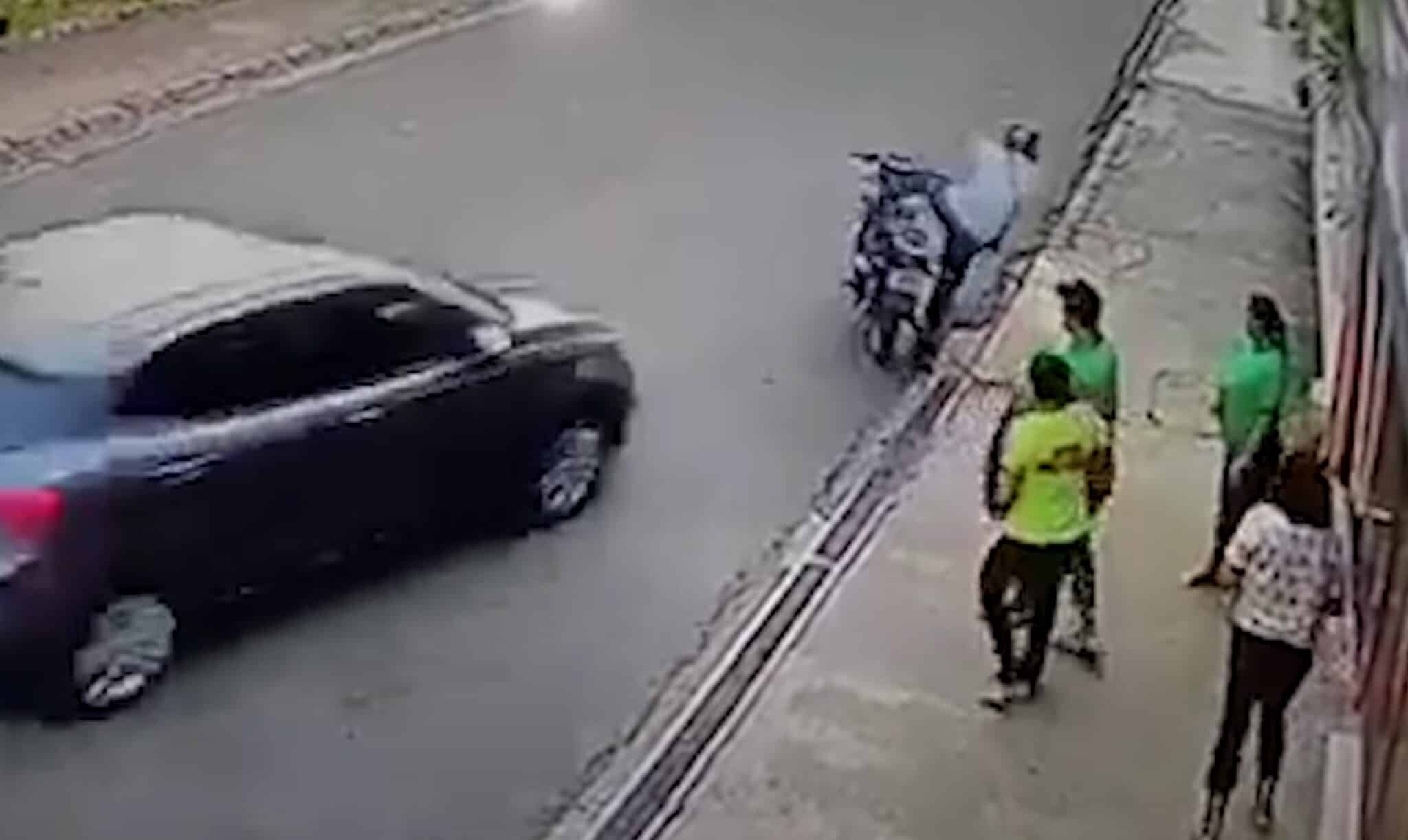 Car Plows Into Deadly Threat On Motorcycle