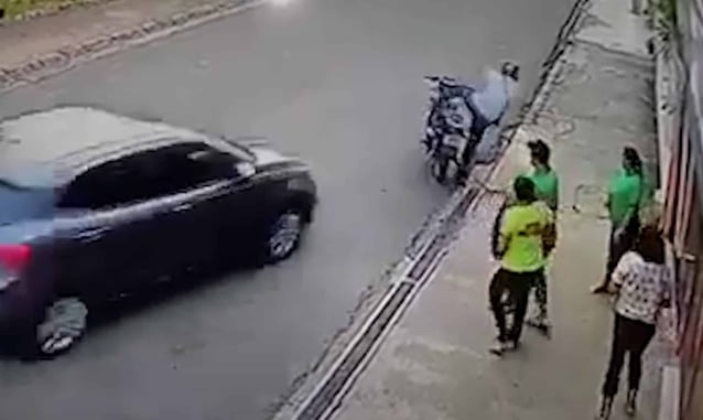 Car Plows Into Deadly Threat On Motorcycle