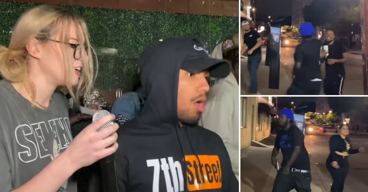 Man Pulls Gun During Interview And Points It At Someone, Everyone Stands Around