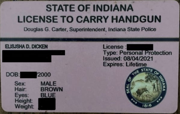 Elisjsha Dicken Does, In Fact, Have An Indiana Concealed Carry Permit