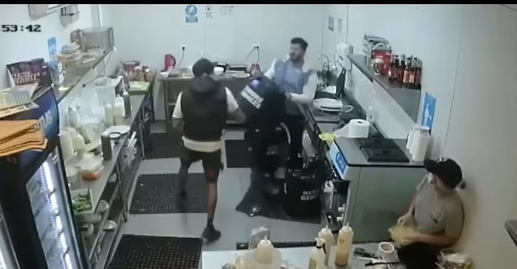 [WATCH] Man Fends Off Blade-Wielding Attacker With Trashcan And Somehow Wins