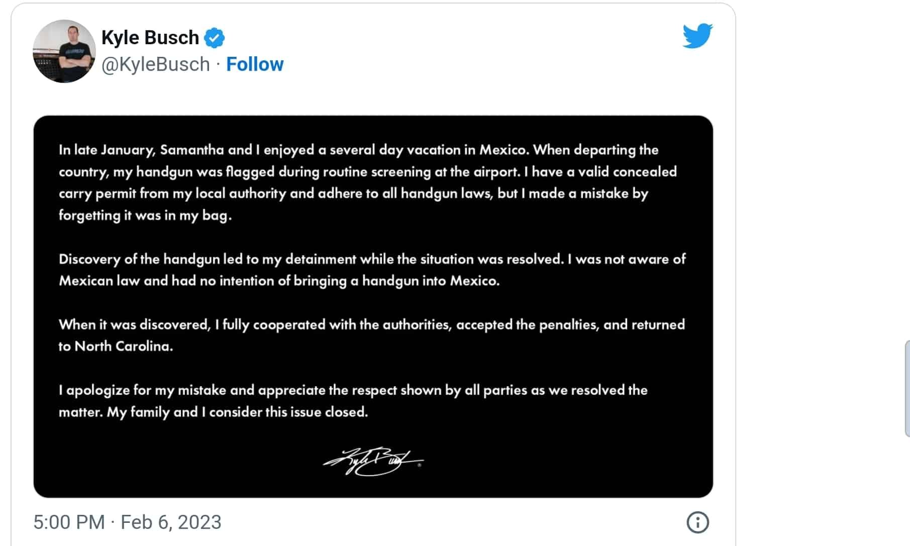 NASCAR Driver (Not) Arrested For Having Gun At Airport In Cancun