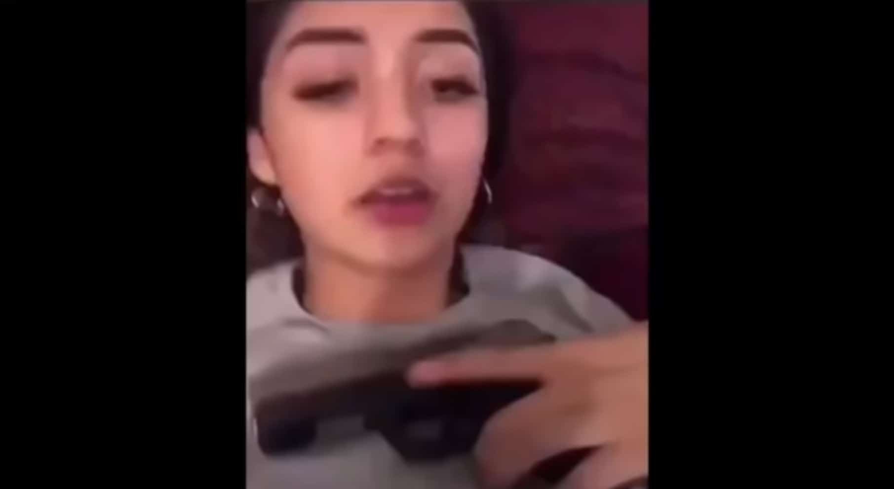 Girl Shoots Phone During Live Stream