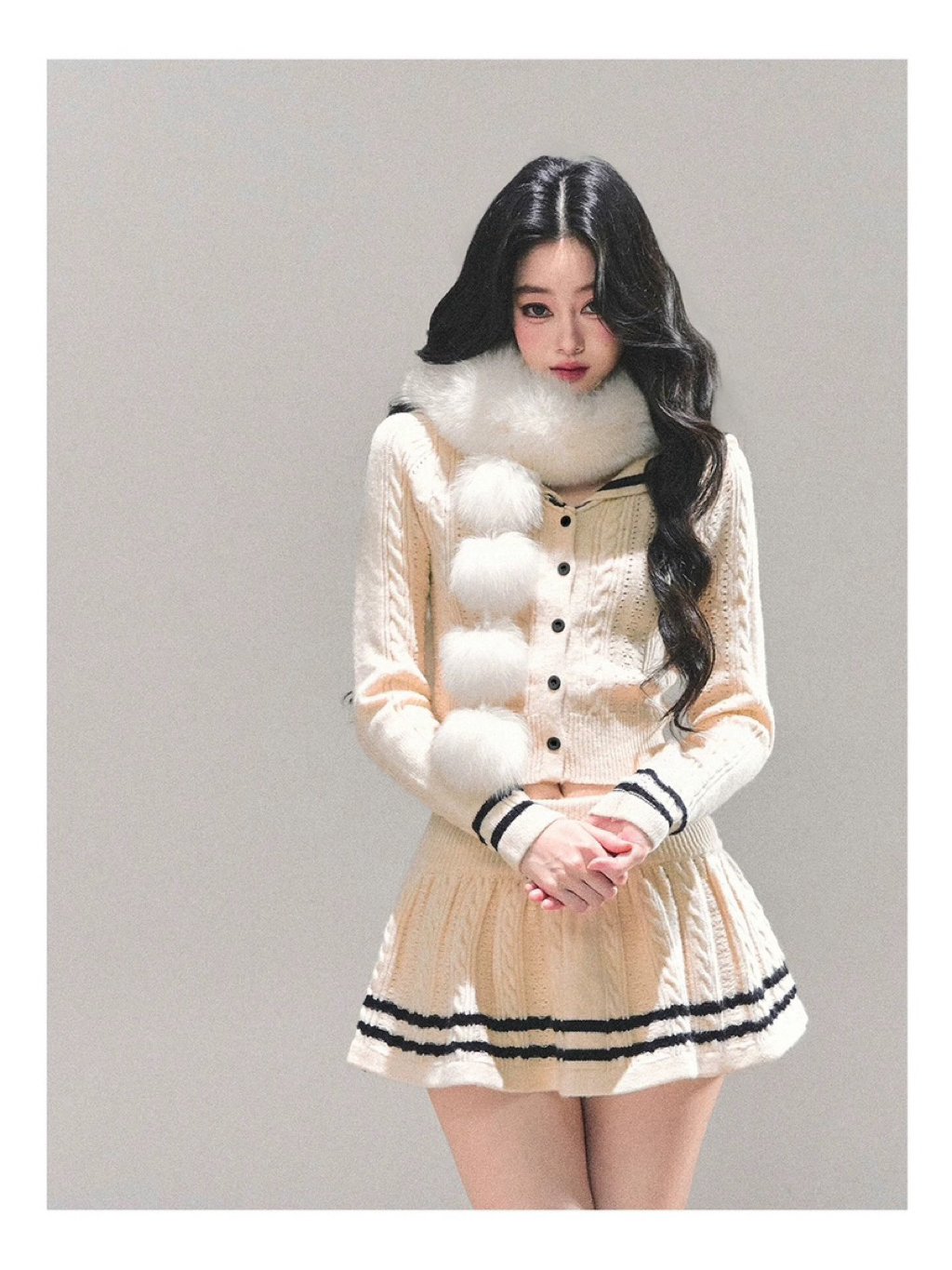 Shaoyeyan Alina Knit Cardigan and Skirt Set
