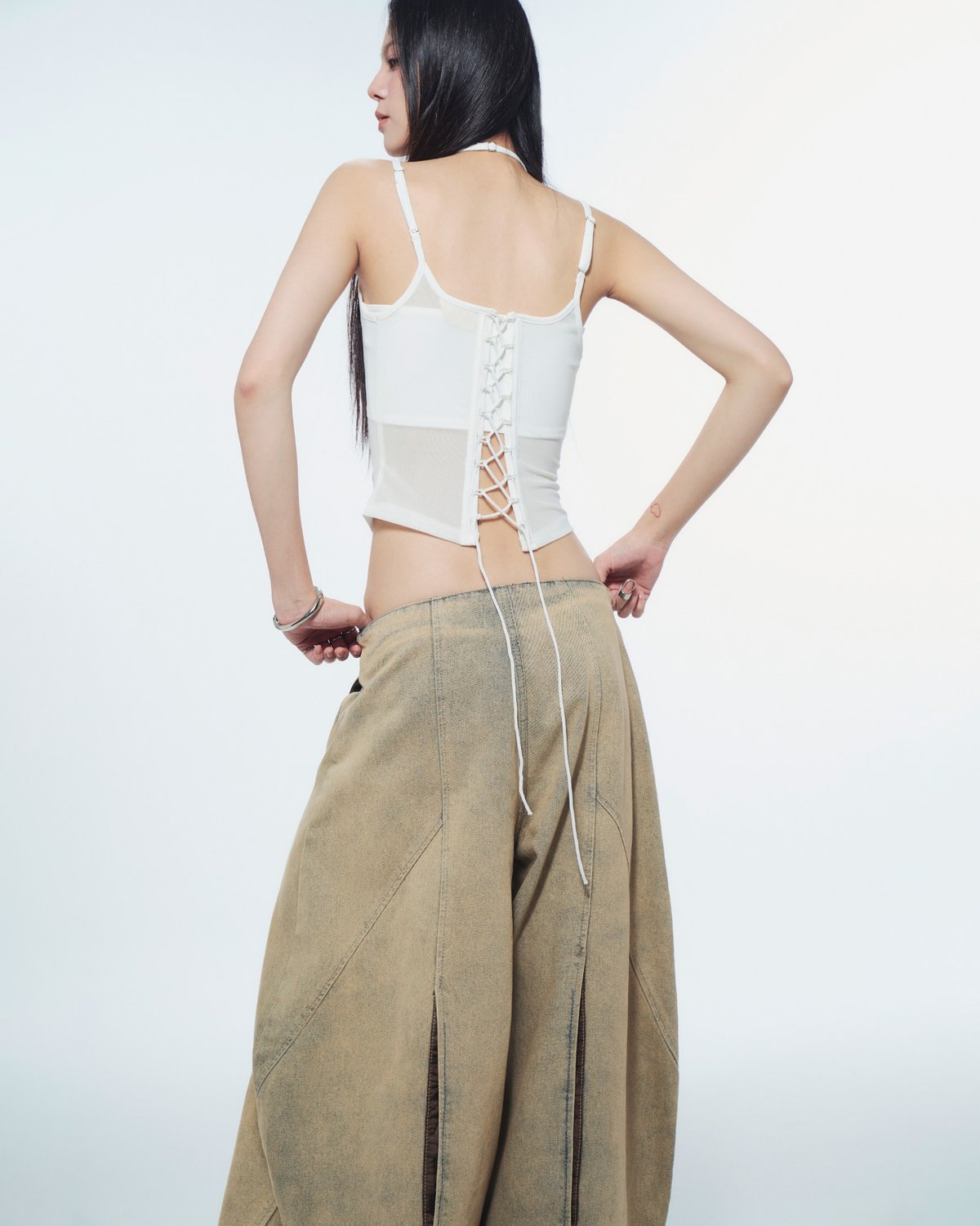 Bunnyhill MELIOS Mesh Corset Top Set (White)