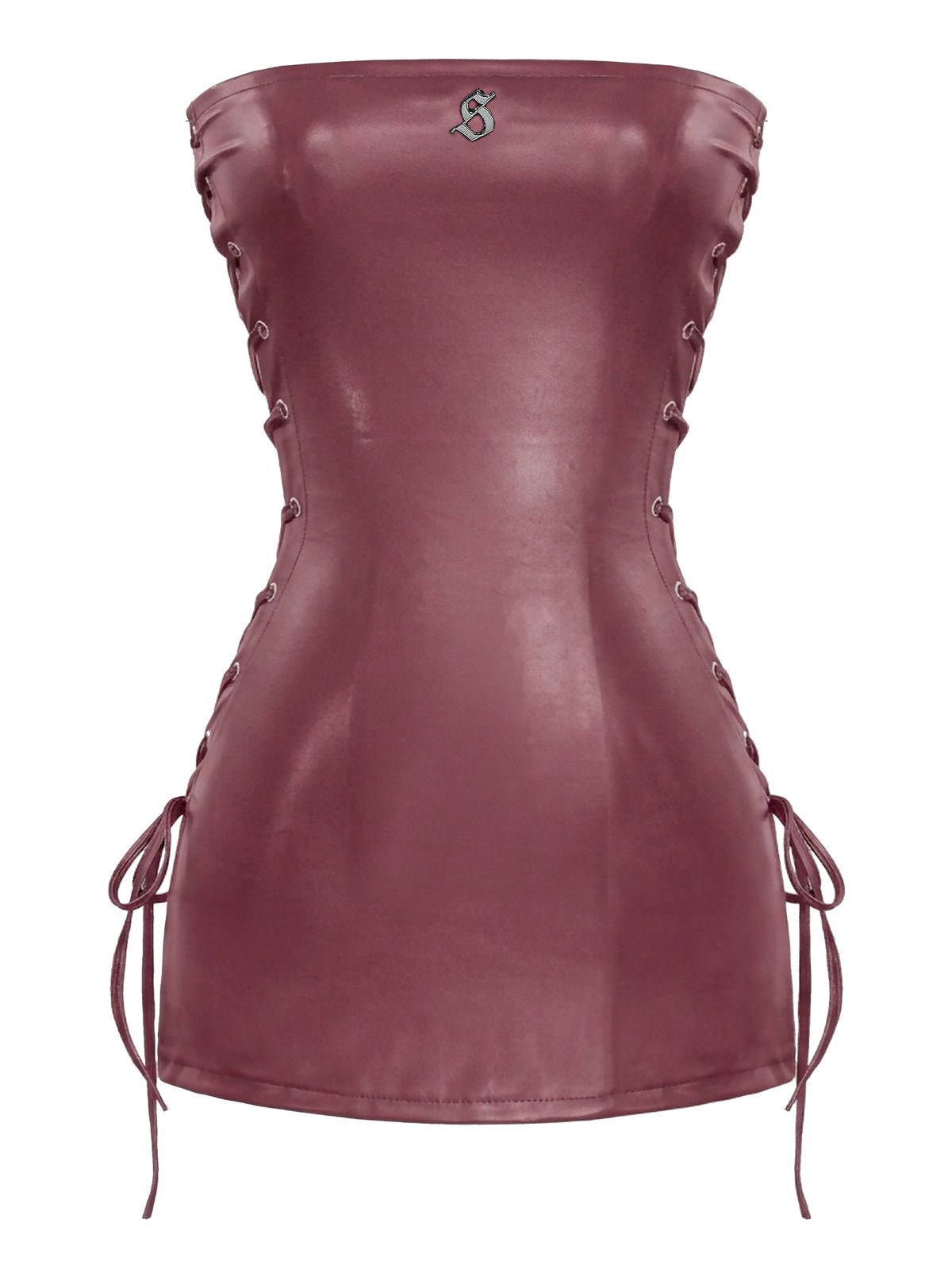 SISTERS Rishima Lace-up Faux Leather Bodycon Dress - Red