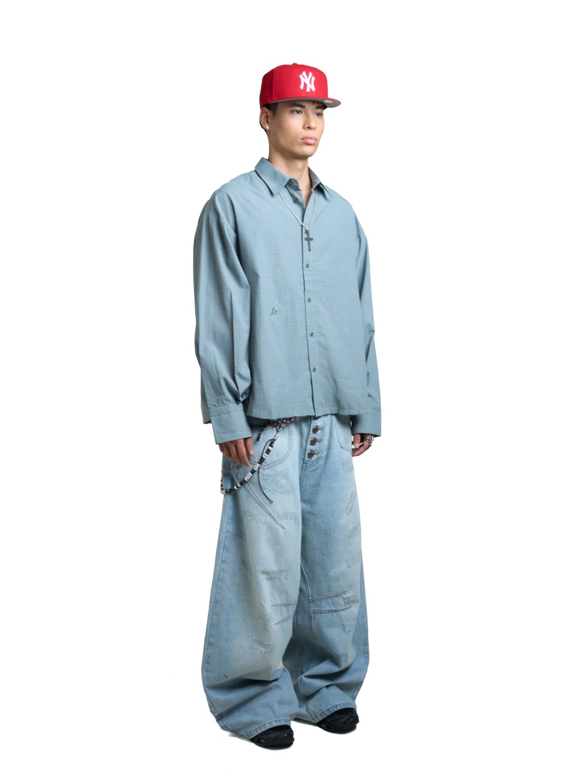 HADES Threadline Striped Long Sleeve Shirt - Blue
