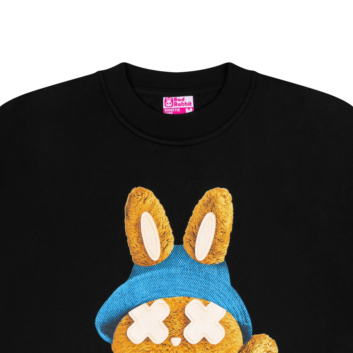 BAD RABBIT Sticky Rabbit 黑色棉質印花短袖 T-shirt