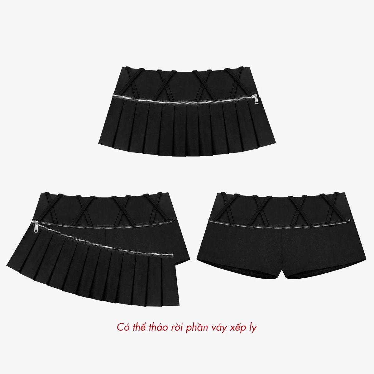 KILL SYSTEM KEIIBY Dual-Style Pleated Khaki Skirt