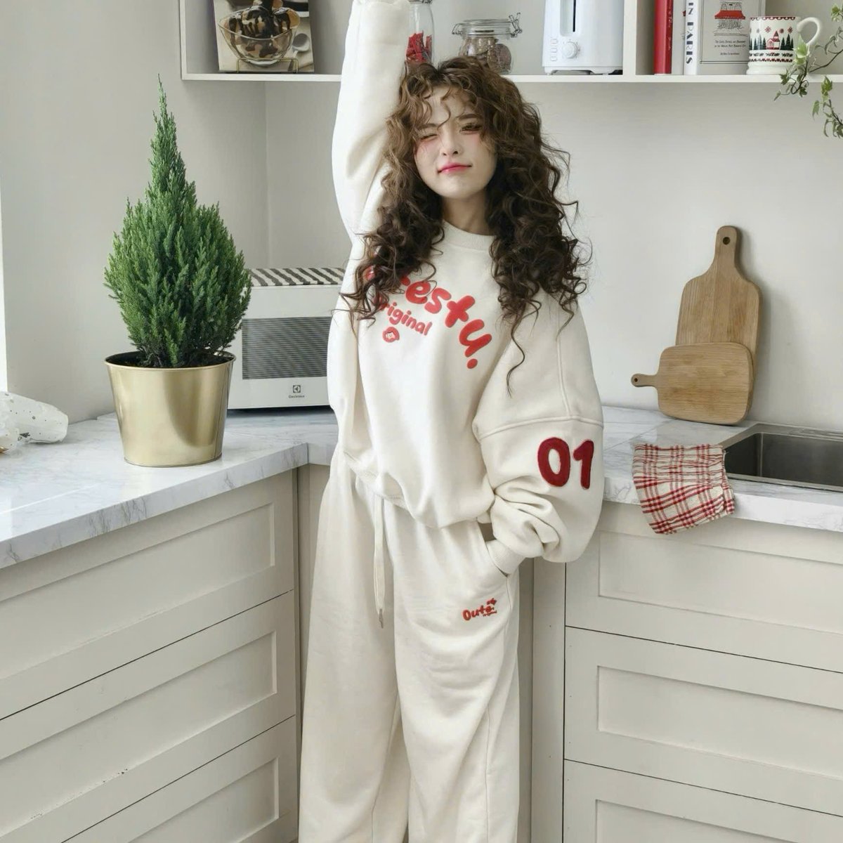 OUTERITY Outestu Wide Leg Fleece Sweatpants