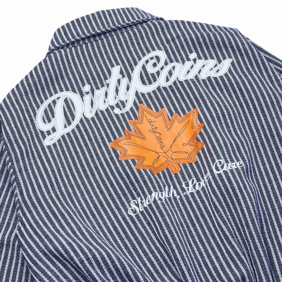 DIRTYCOINS Striped Maple Leaf Bomber Jacket