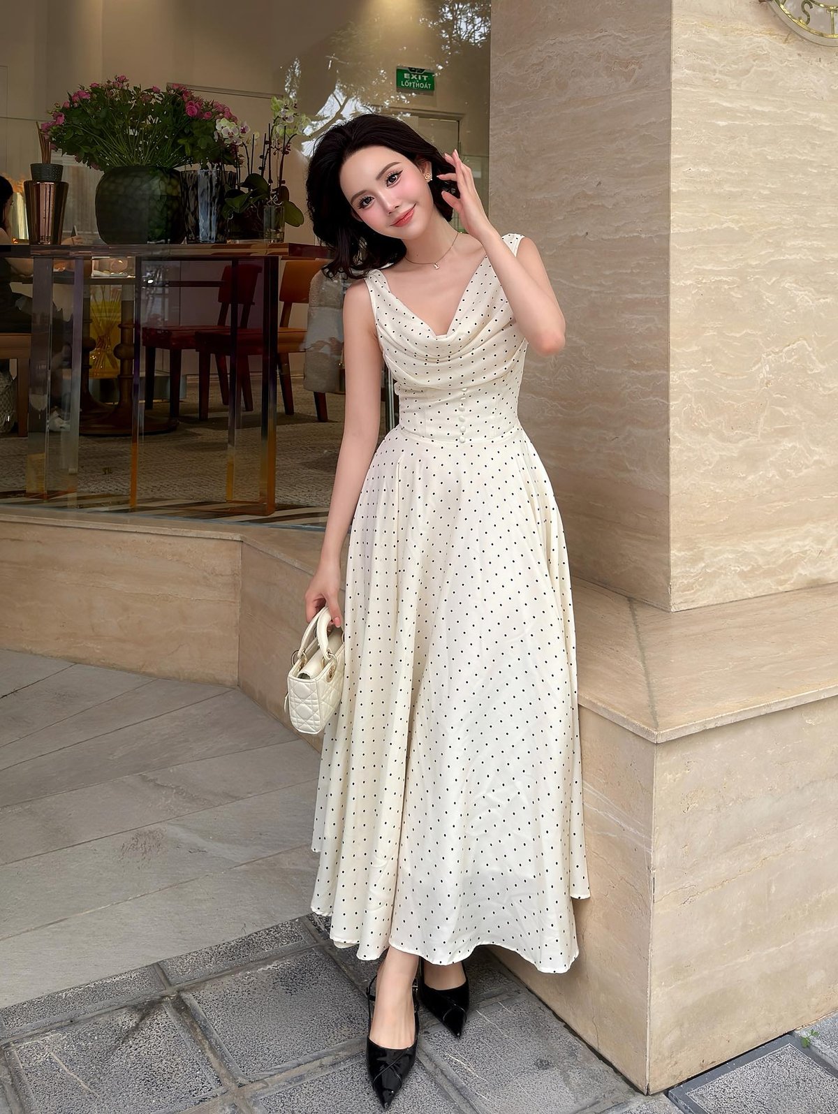 DARLING.ISM Seraphine Romantic Polka Dot Maxi Dress