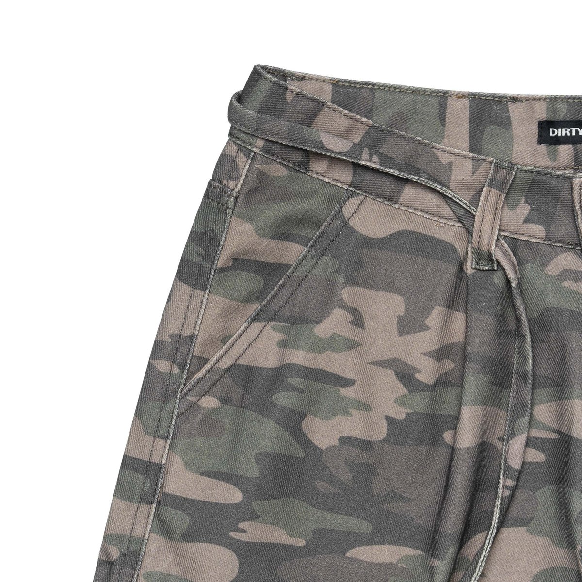 DIRTYCOINS Cargo Pants Drawstring Camo Green