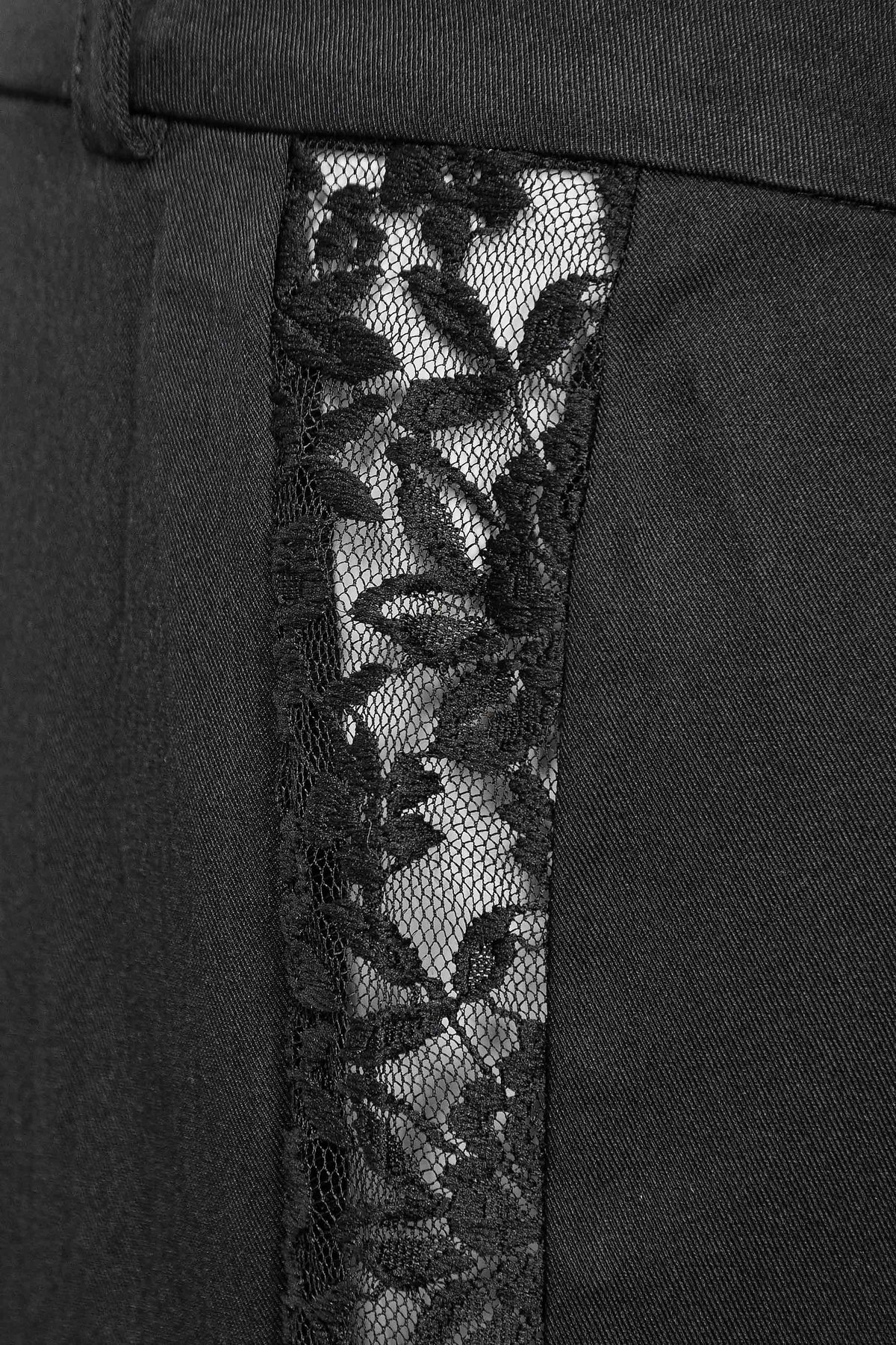 SISTERS Hollis Lace-Trim Flared Trousers - Grey/Black Lace