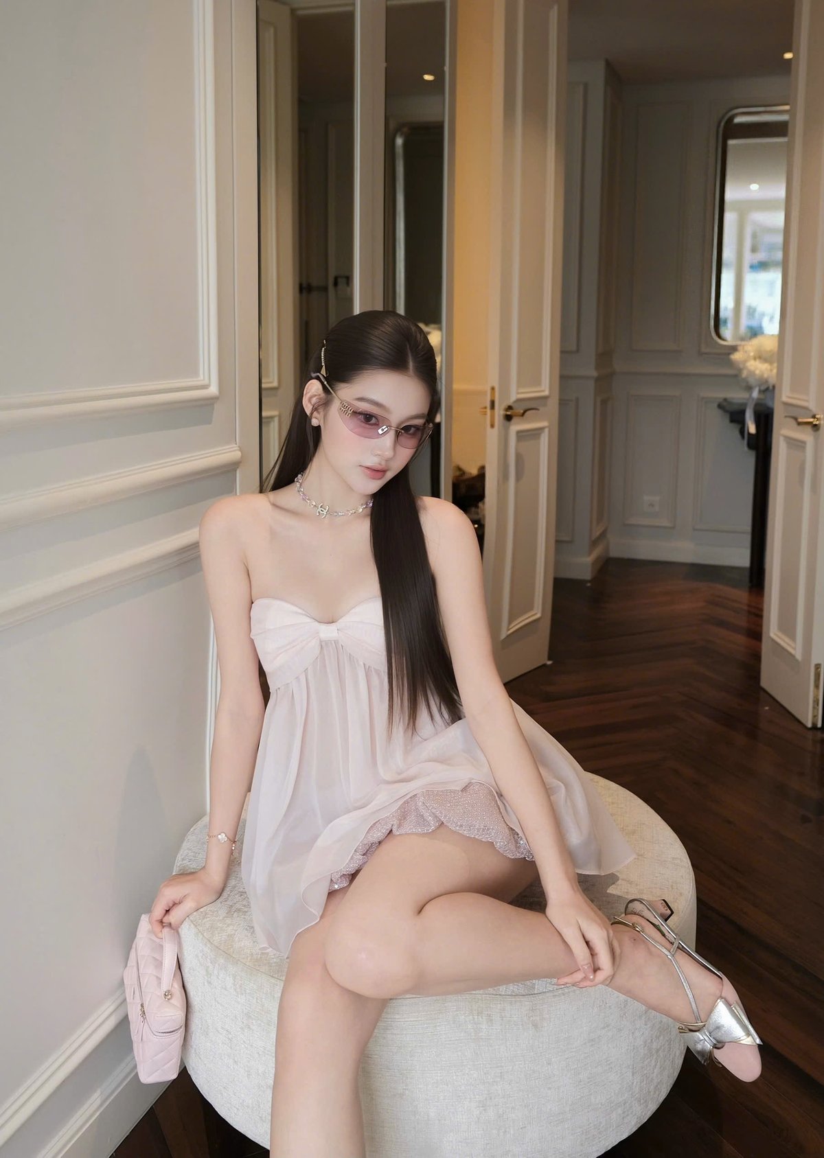 CHOU CHOU Shimmering Mesh Set