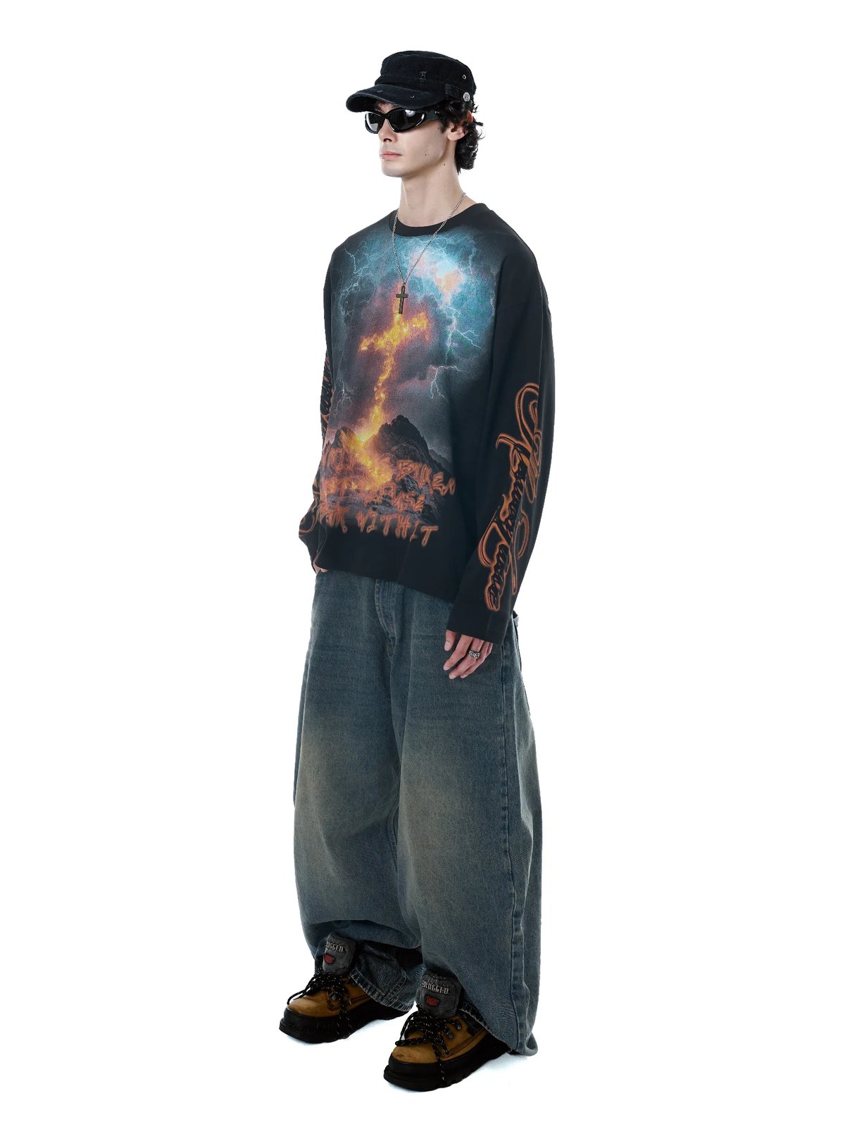 HADES Thunder Cross 印花長袖 T-shirt