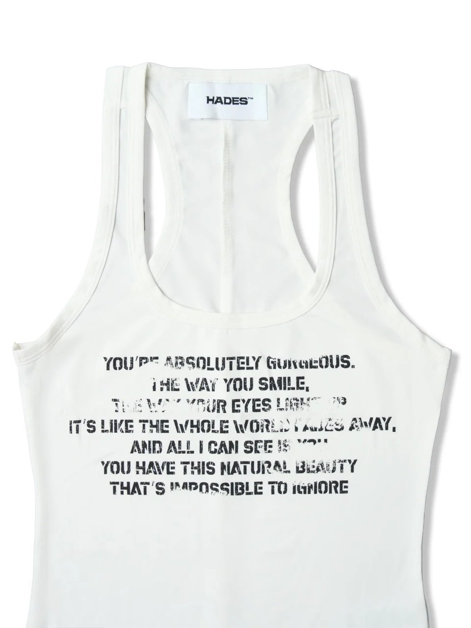HADES Whisper Racerback Typography Tank Top