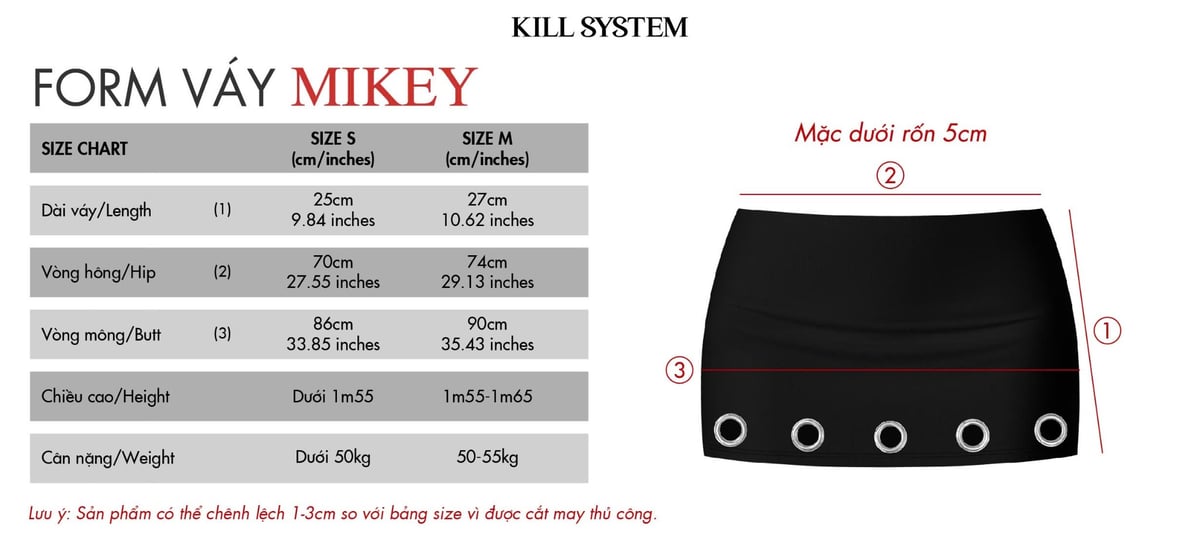 KILL SYSTEM MIKEY 鏤空圓環裝飾迷你裙