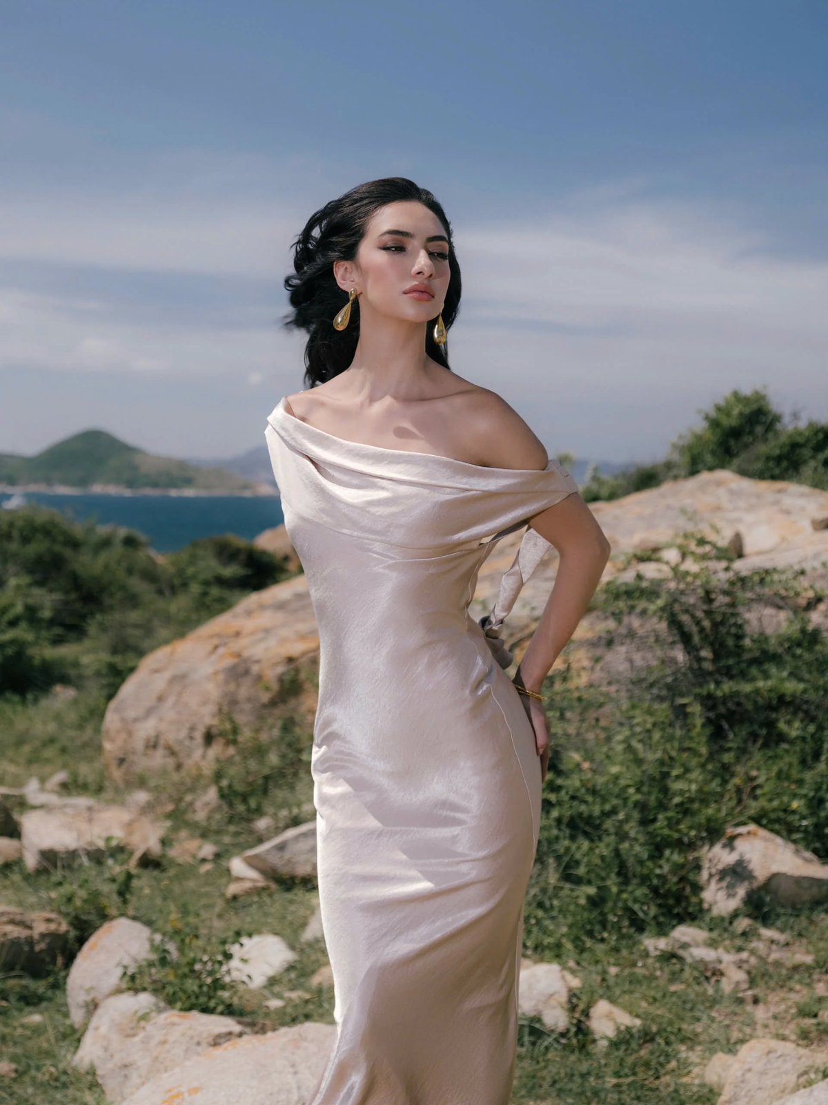 KISSERINE VIONNA Silk Satin Maxi Dress