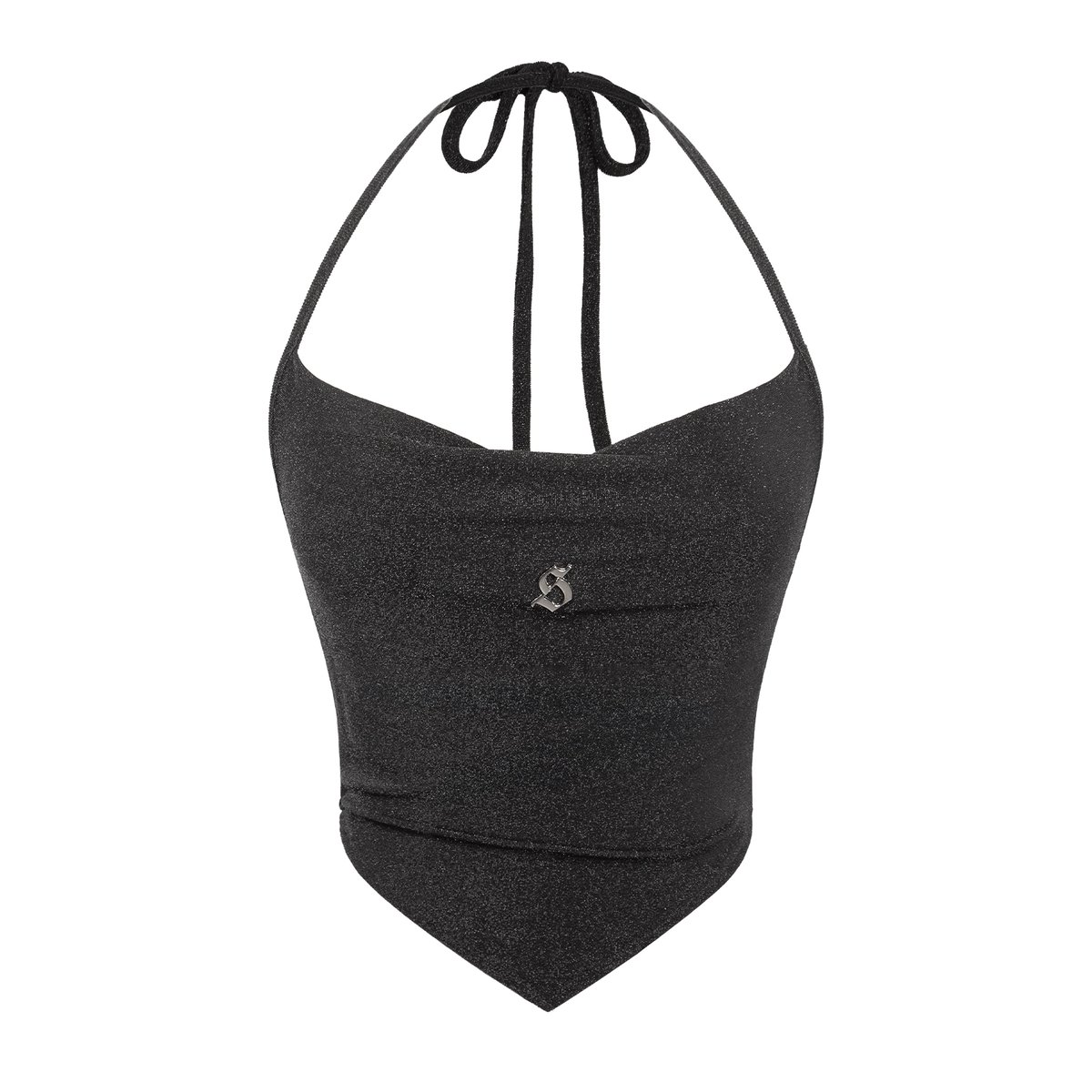 SISTERS Sephine Metallic Draped Halter Top