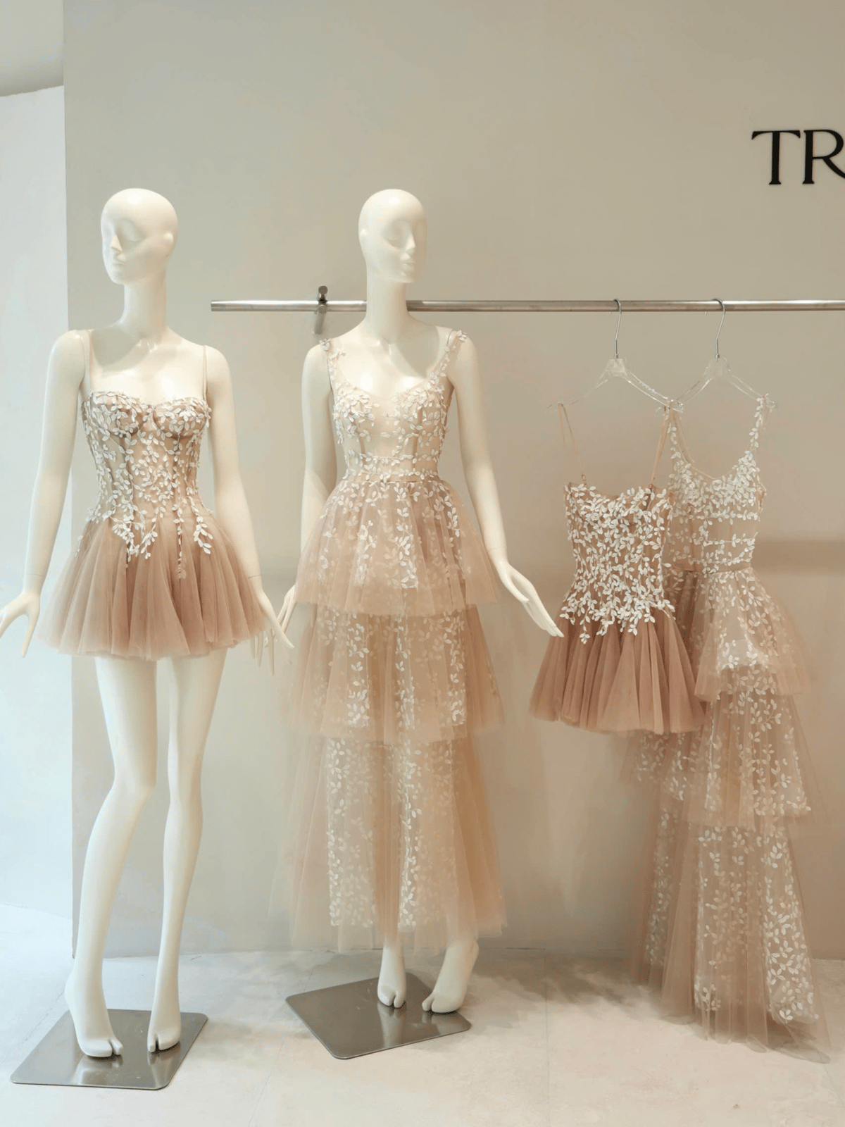 Tran Ali Lace Leaf Detail Mini Dress